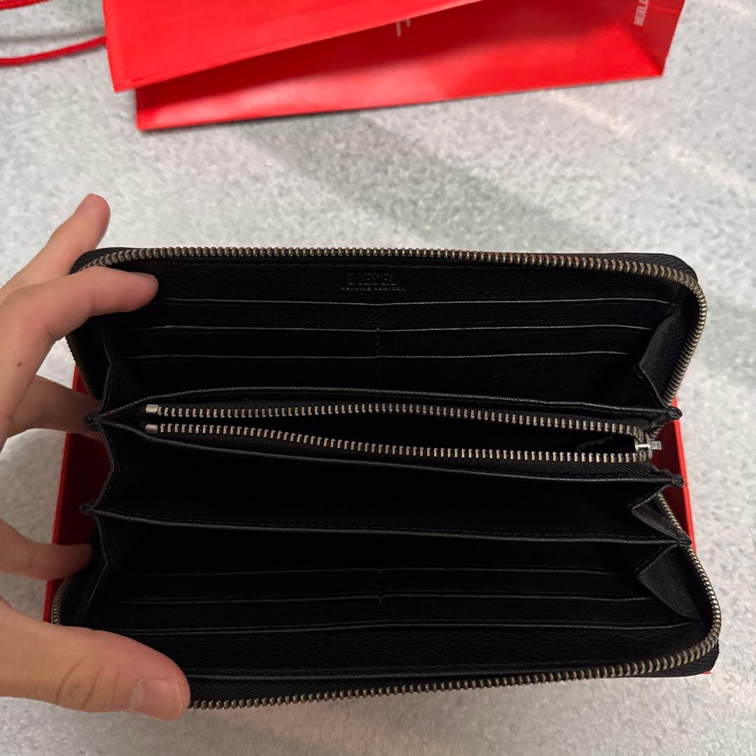 ち*た様 DIESEL ブラックレザー 長財布
