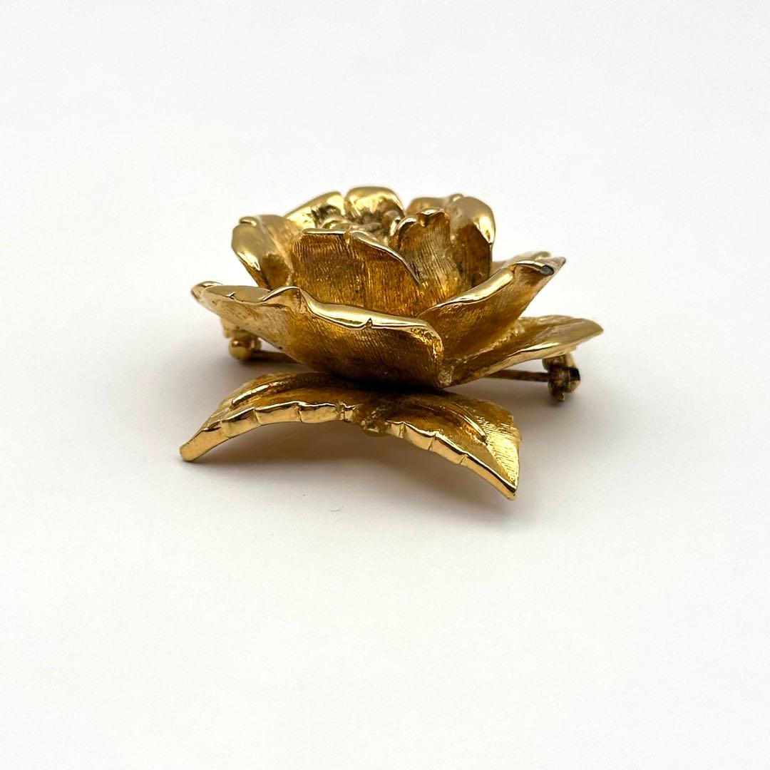 CAEVEN カルヴェン ブローチ バラ ローズ フラワー ゴールドカラー