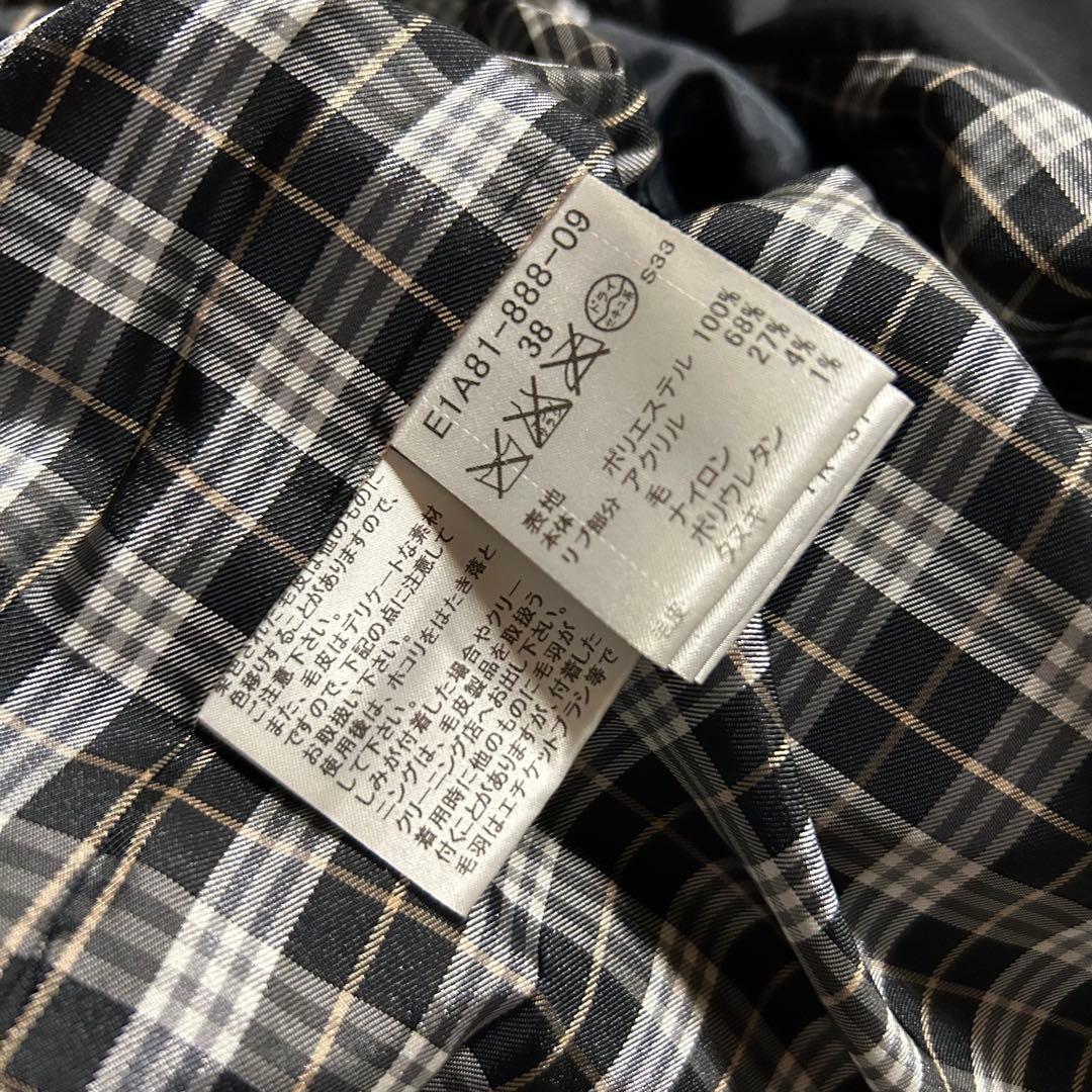 バーバリーブルーラベル ファー付きダウンジャケット 38