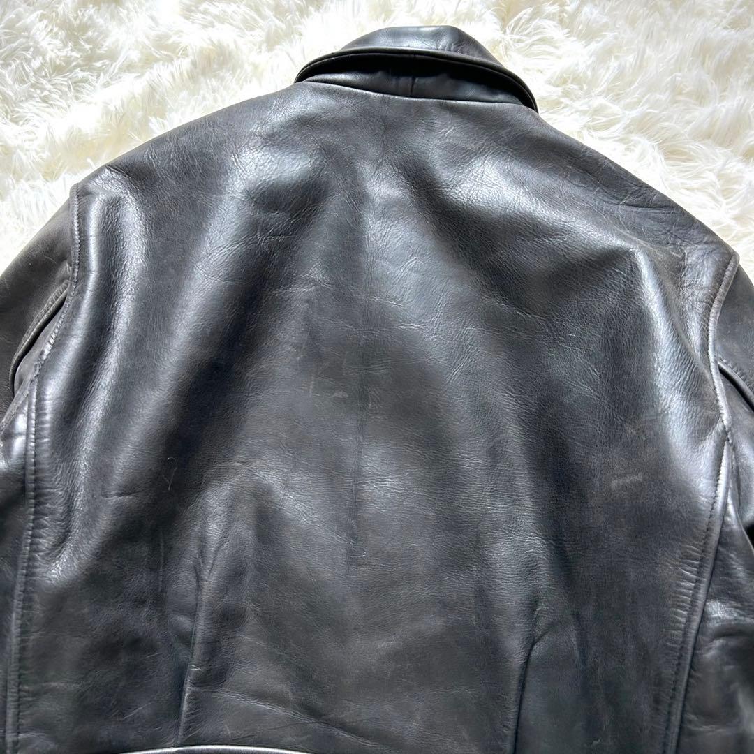 B-McCOY'S レザー シングルライダースジャケット 黒 牛革