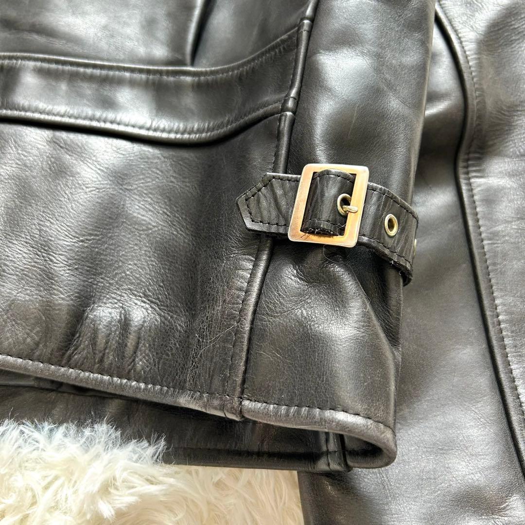 B-McCOY'S レザー シングルライダースジャケット 黒 牛革