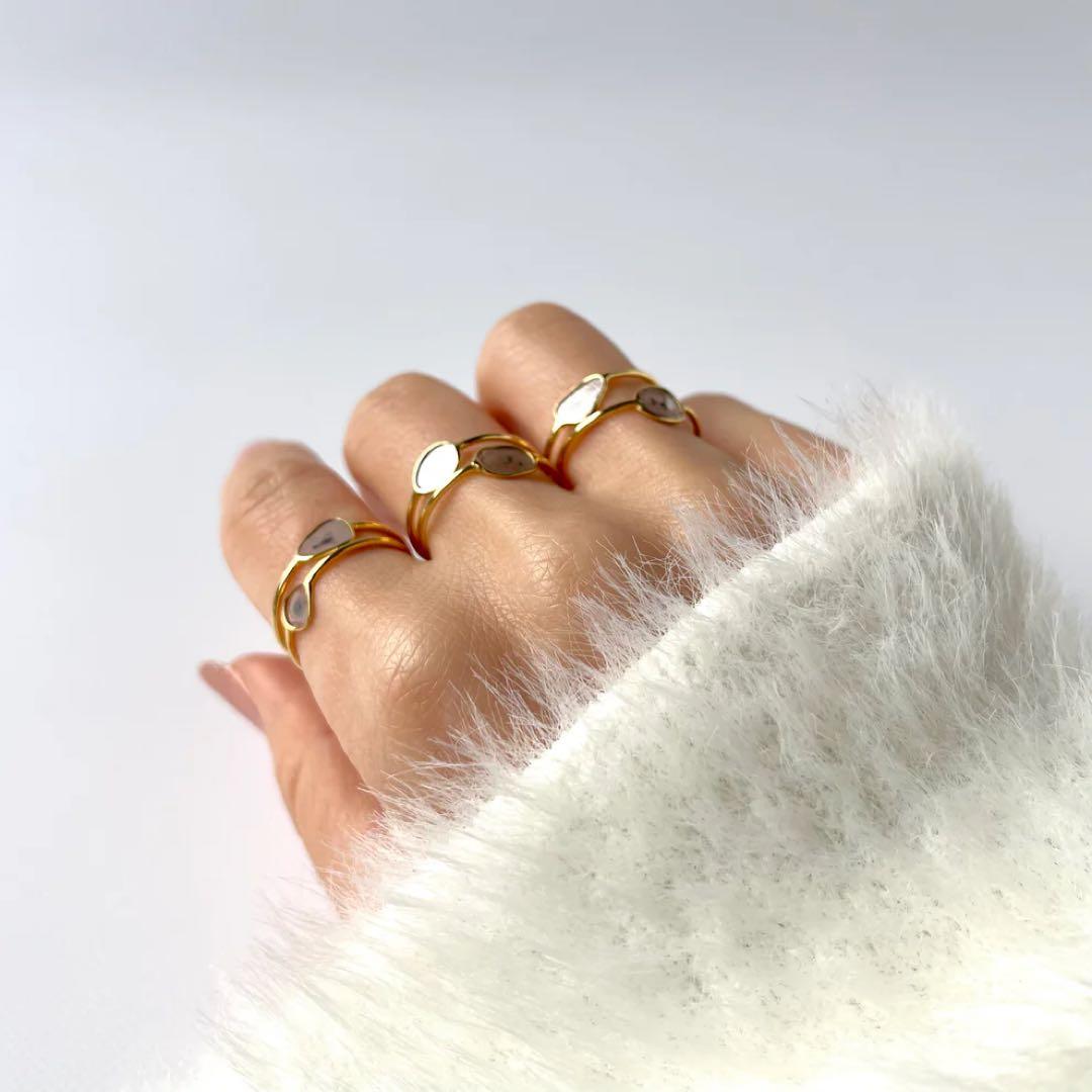 K18　スライスダイヤモンド　リング