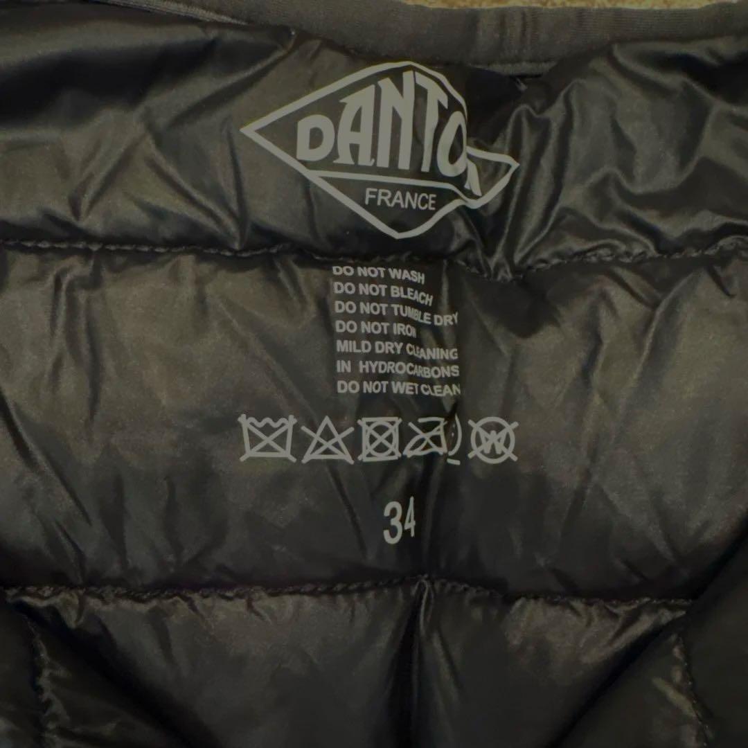 【ちー】DANTON インナーダウン クルーネックジャケット 34