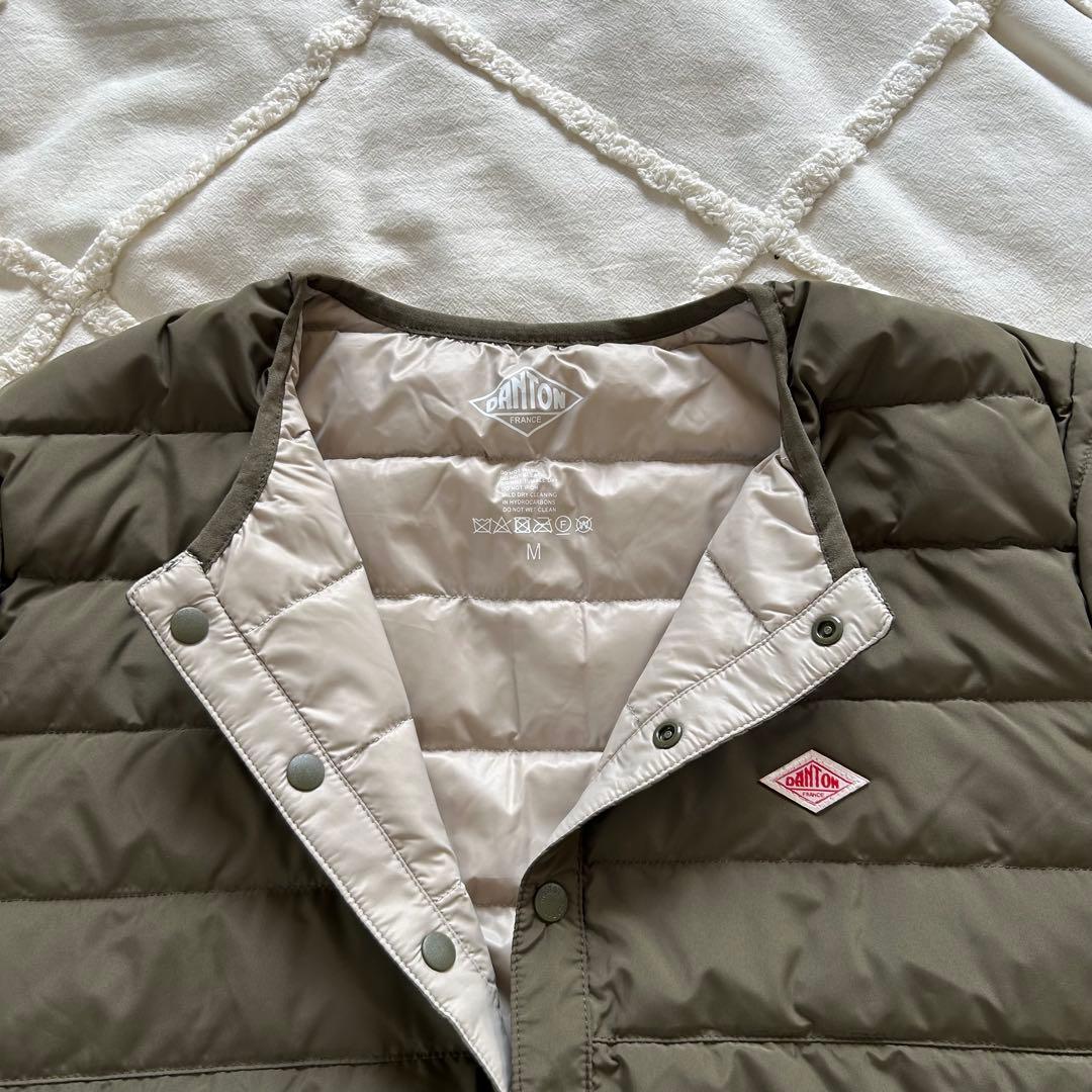 DANTON/ダントン　インナーダウン クルーネックダウンジャケット　カーキ　M