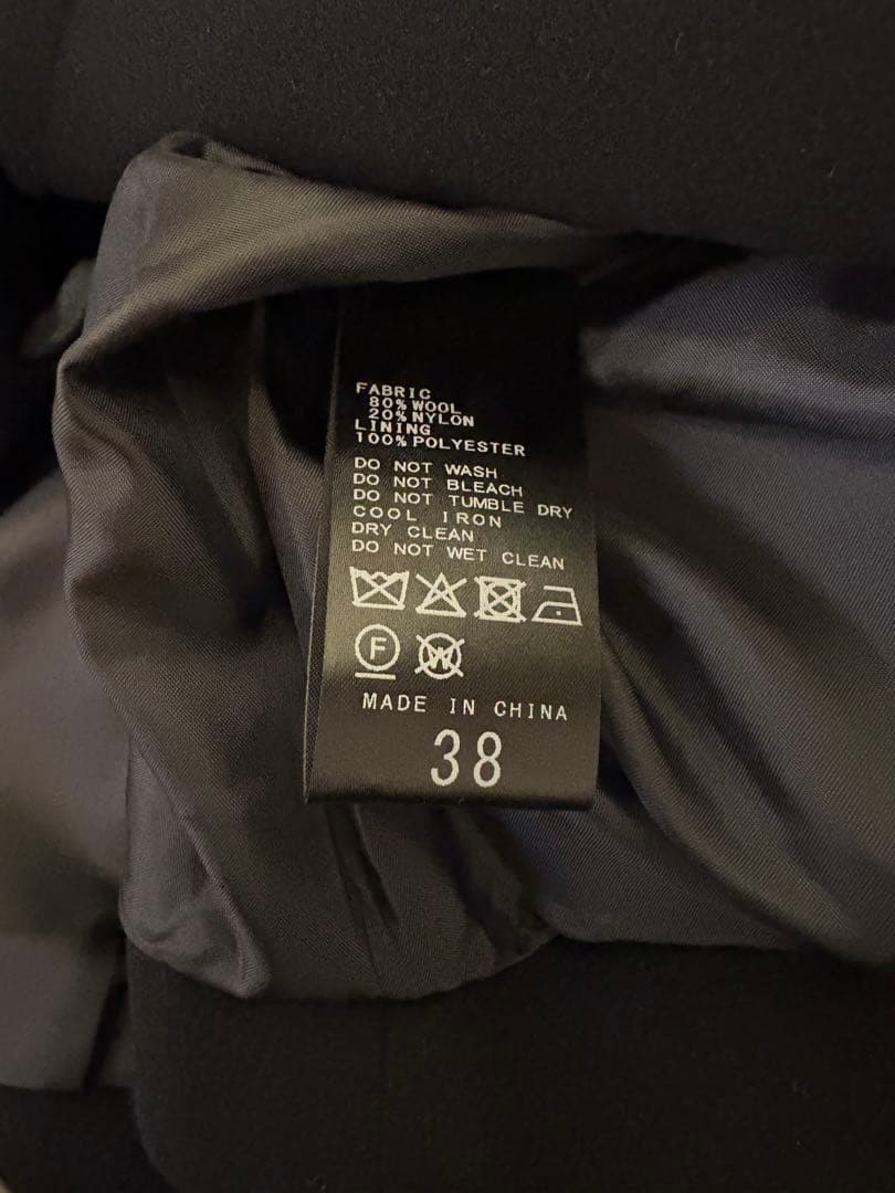 新品 黒38 大人気！S160スタンドカラーショートコート Spick＆Span