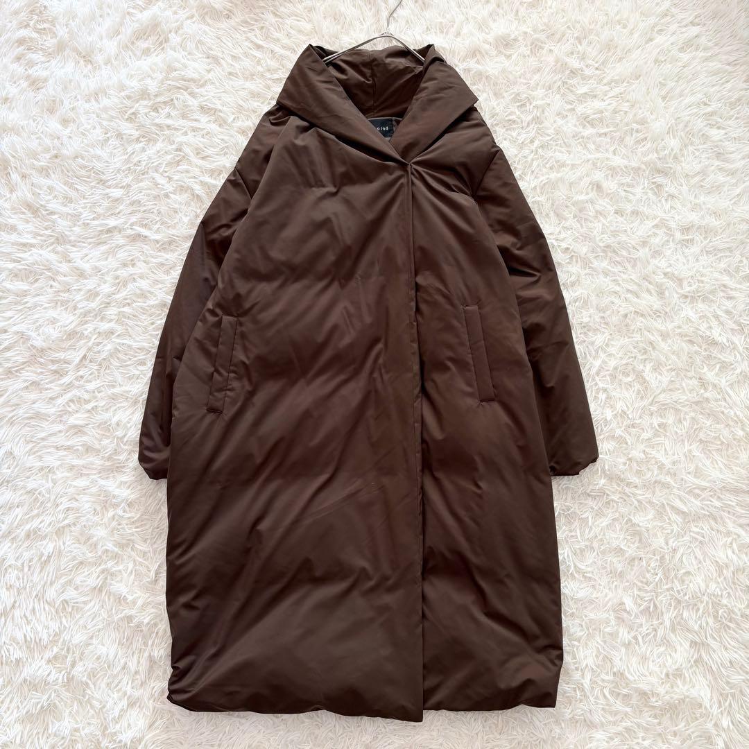 美品✨ ミズイロインド ドレープロングダウンコート　ブラウン