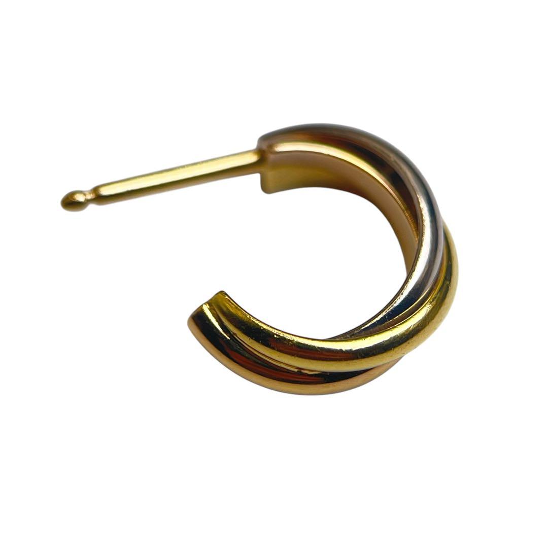 【美品】カルティエ　トリニティ　ピアス　片耳用　750 PG×WG