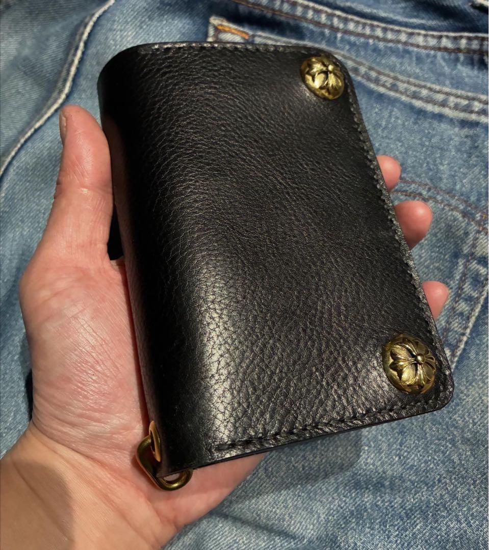 トラッカーウォレット　ミドル　イタリアンレザー　シュリンク　クロスボール