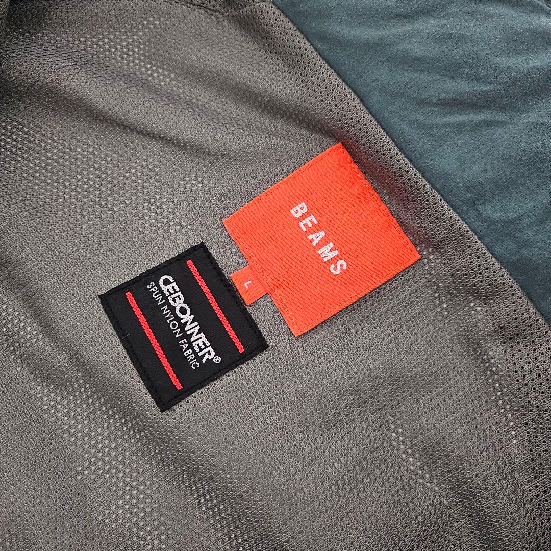 BEAMS 　ビームス　 2トーン ナイロン テック ジャケット　カーキ