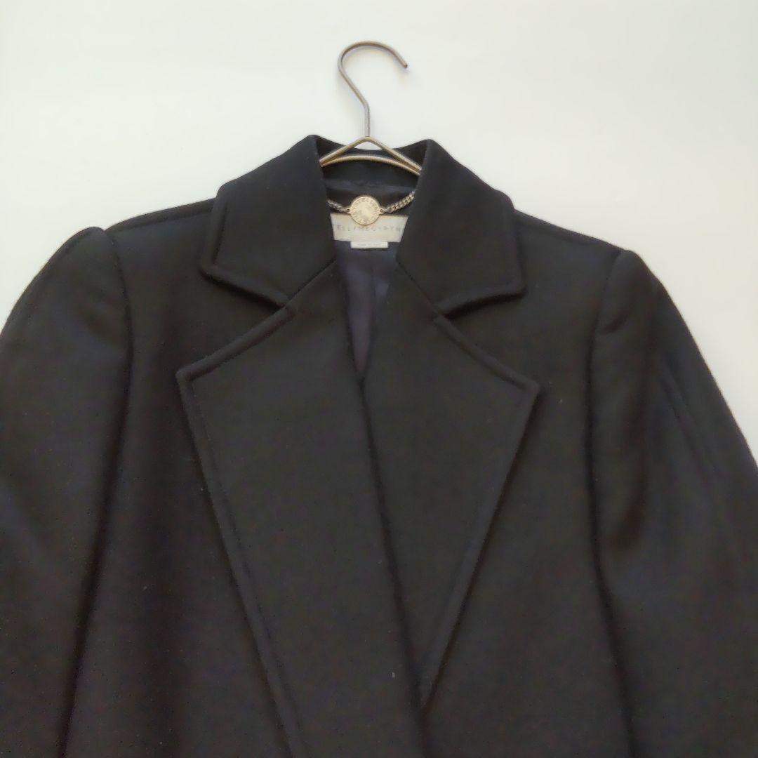 美品 ステラマッカートニー 定番 ダブル チェスターコート ブラック 38