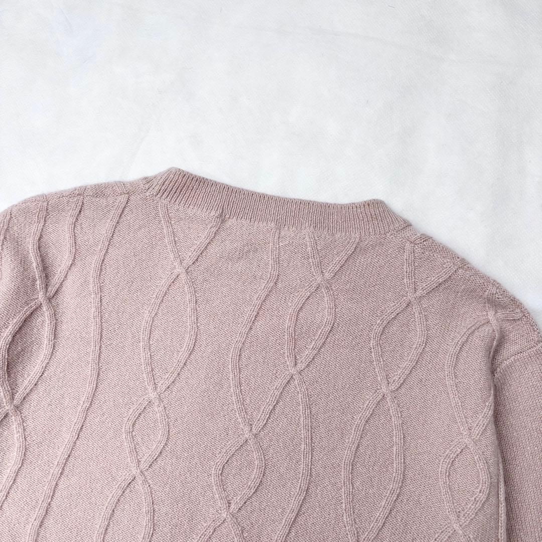 ロロピアーナ ベビーカシミヤ100% ケーブルニットセーター 薄手 ロールアップ