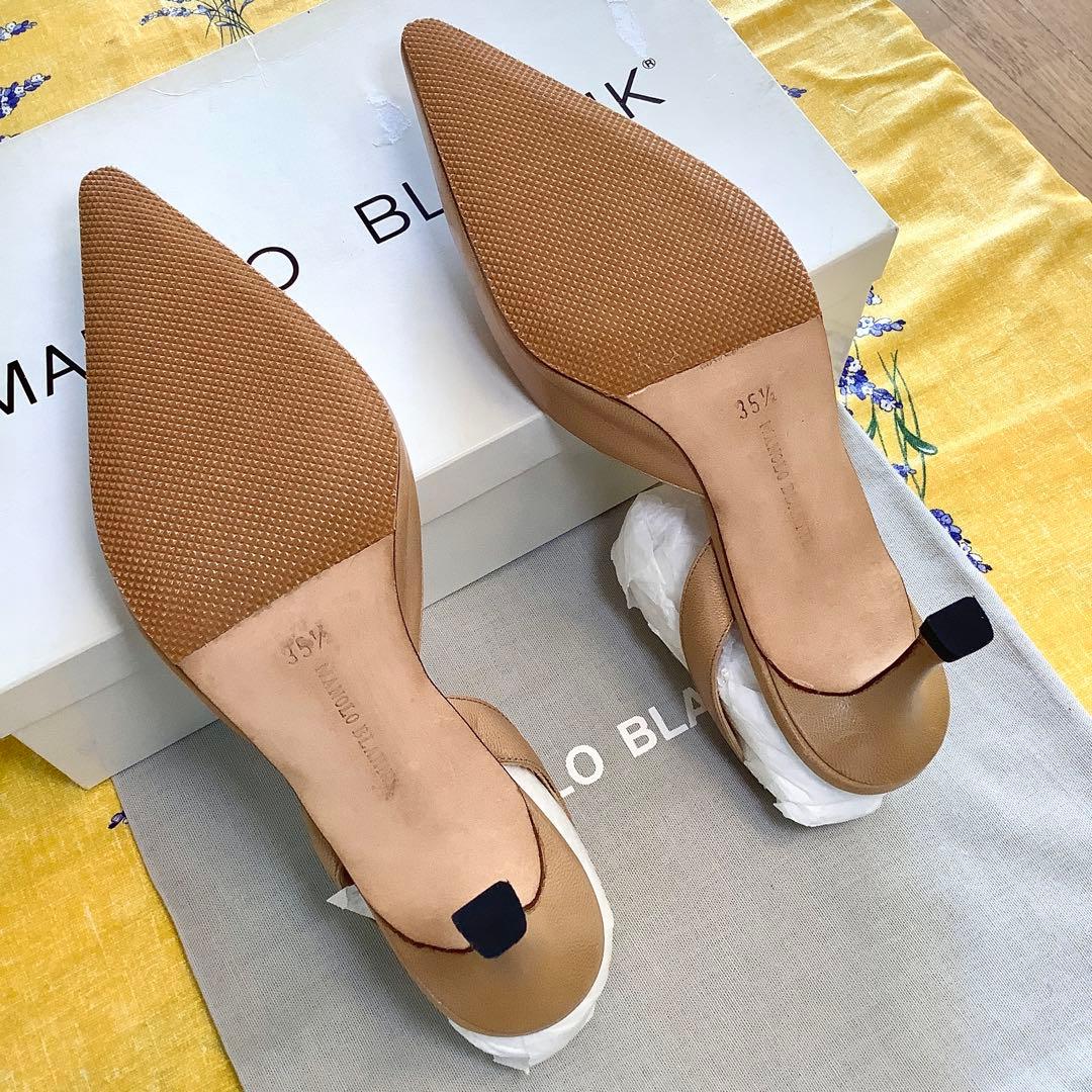 マノロブラニク 定番 キャロリン スリングバック ヌーディーカラー 22.5cm