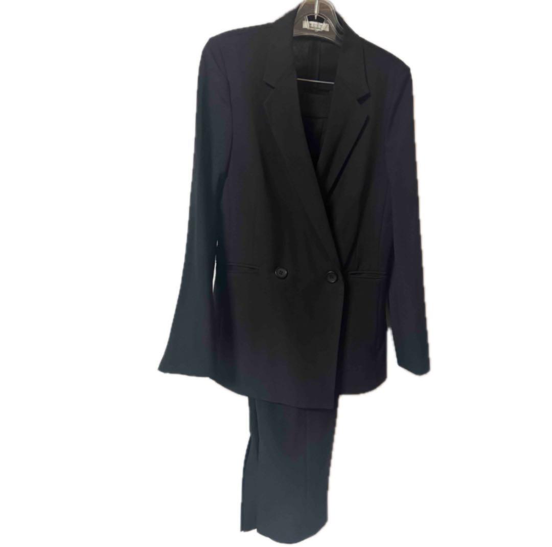 美品プラステスーツパンツセットアップブラック