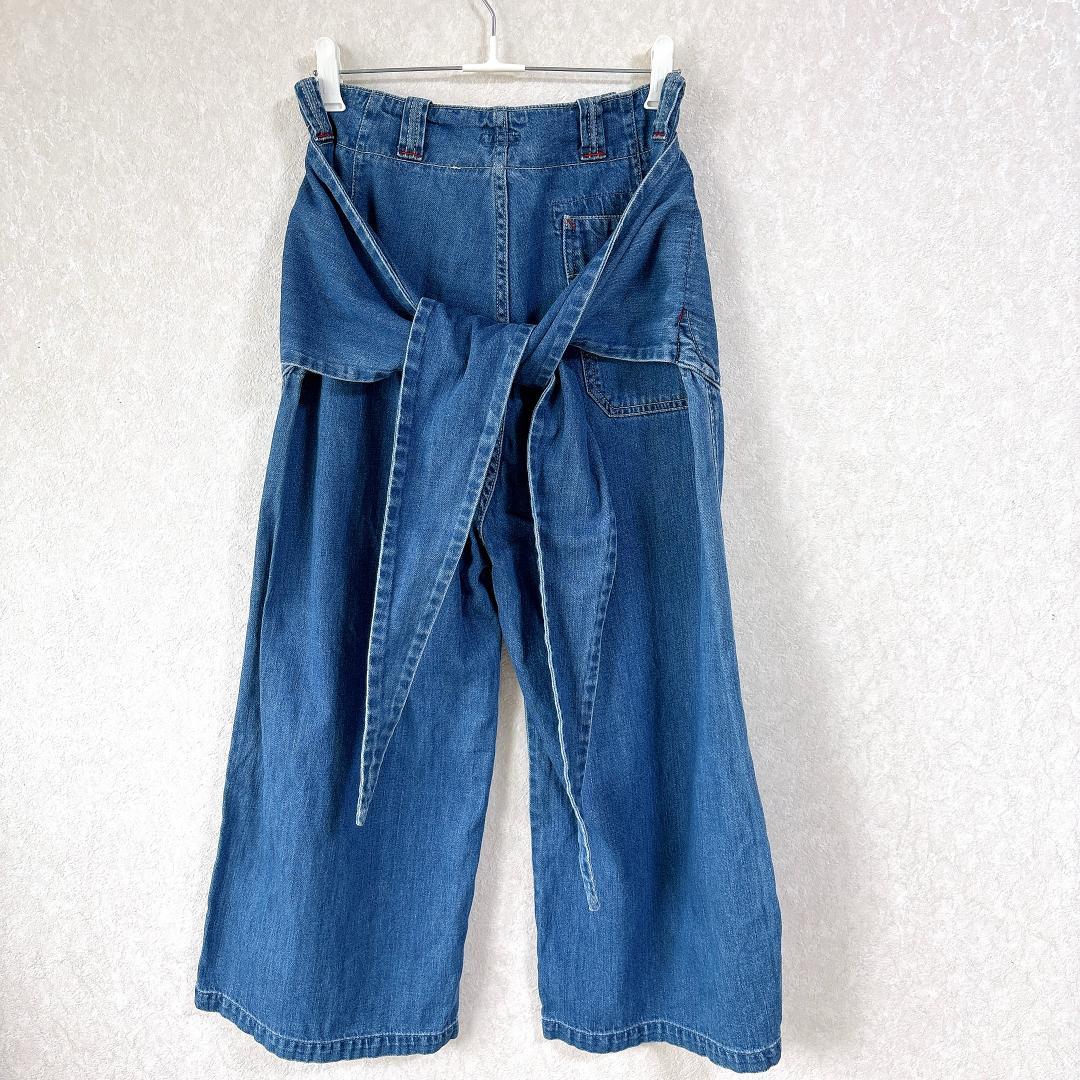 KAPITALキャピタル⭐️バッグリボン ワイドデニム パンツ クロップド XS