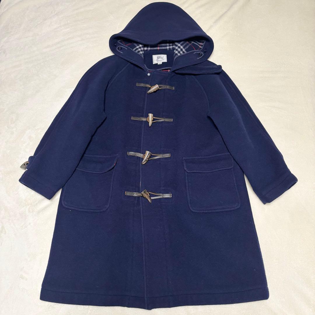 美品　バーバリー　ダッフルコート　ネイビー　チェック　キッズ　150 レディース