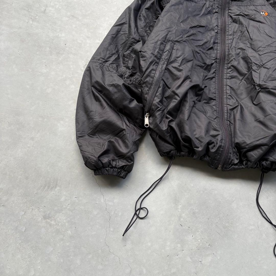 90s MOONSTONE 中綿 ナイロンジャケット 黒 ドローコード 短丈