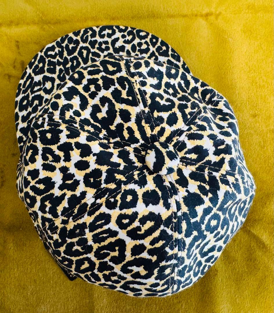 Borsalino ヒョウ柄 帽子　キャップ サイズ58 イエロー　レオパード