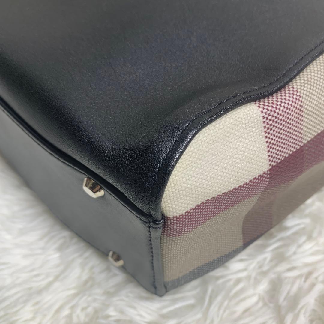 ブラックレーベルクレストブリッジ ノバチェック トートバッグ レザー