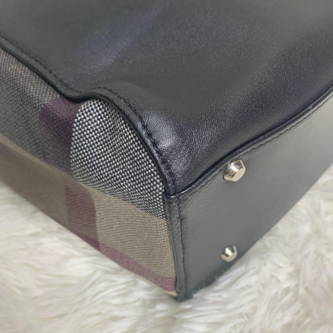 ブラックレーベルクレストブリッジ ノバチェック トートバッグ レザー