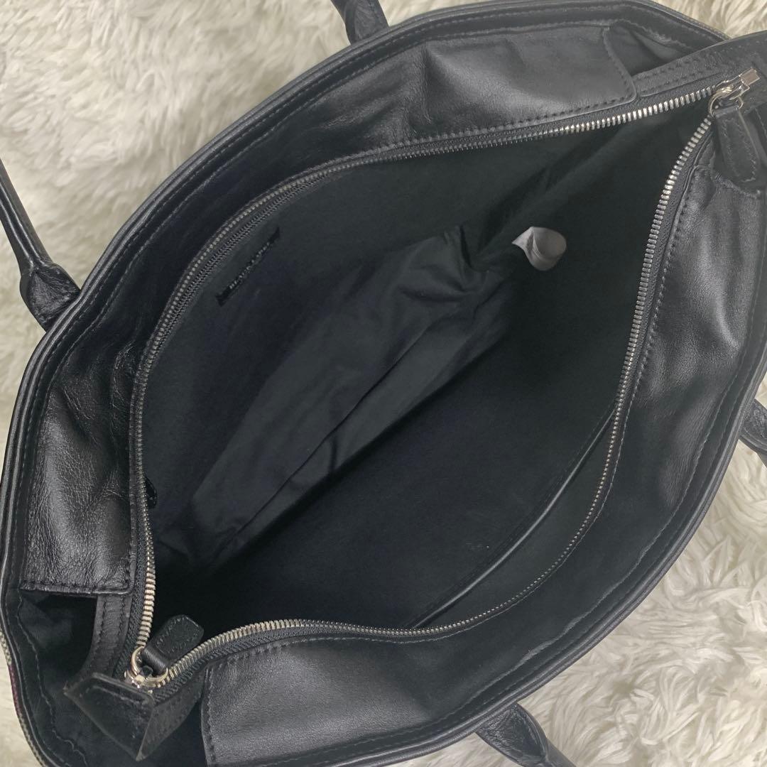 ブラックレーベルクレストブリッジ ノバチェック トートバッグ レザー