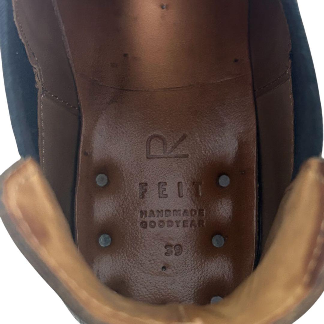 ピュア フェイト×45R サイドゴアブーツ ダークネイビー 39 25