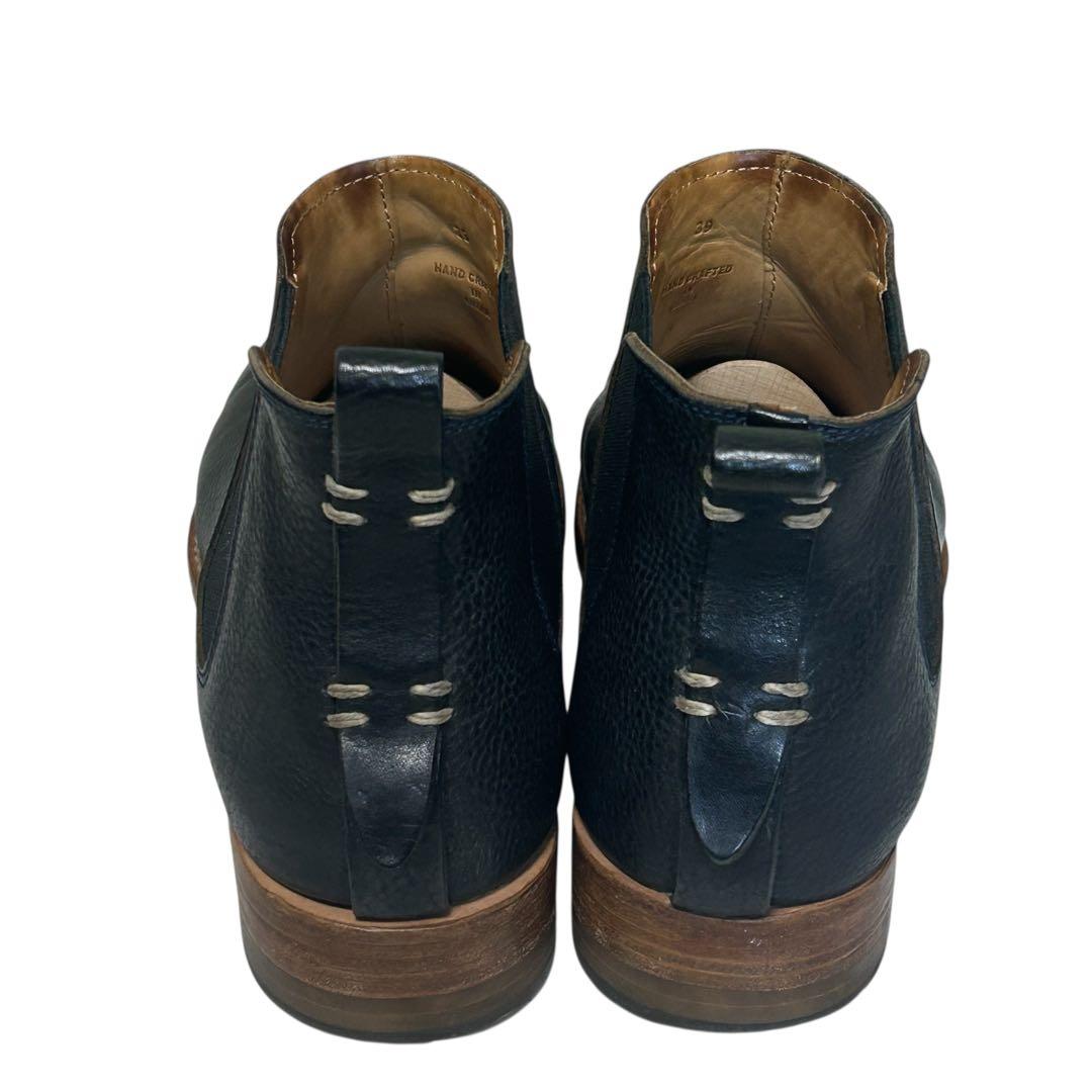 ピュア フェイト×45R サイドゴアブーツ ダークネイビー 39 25