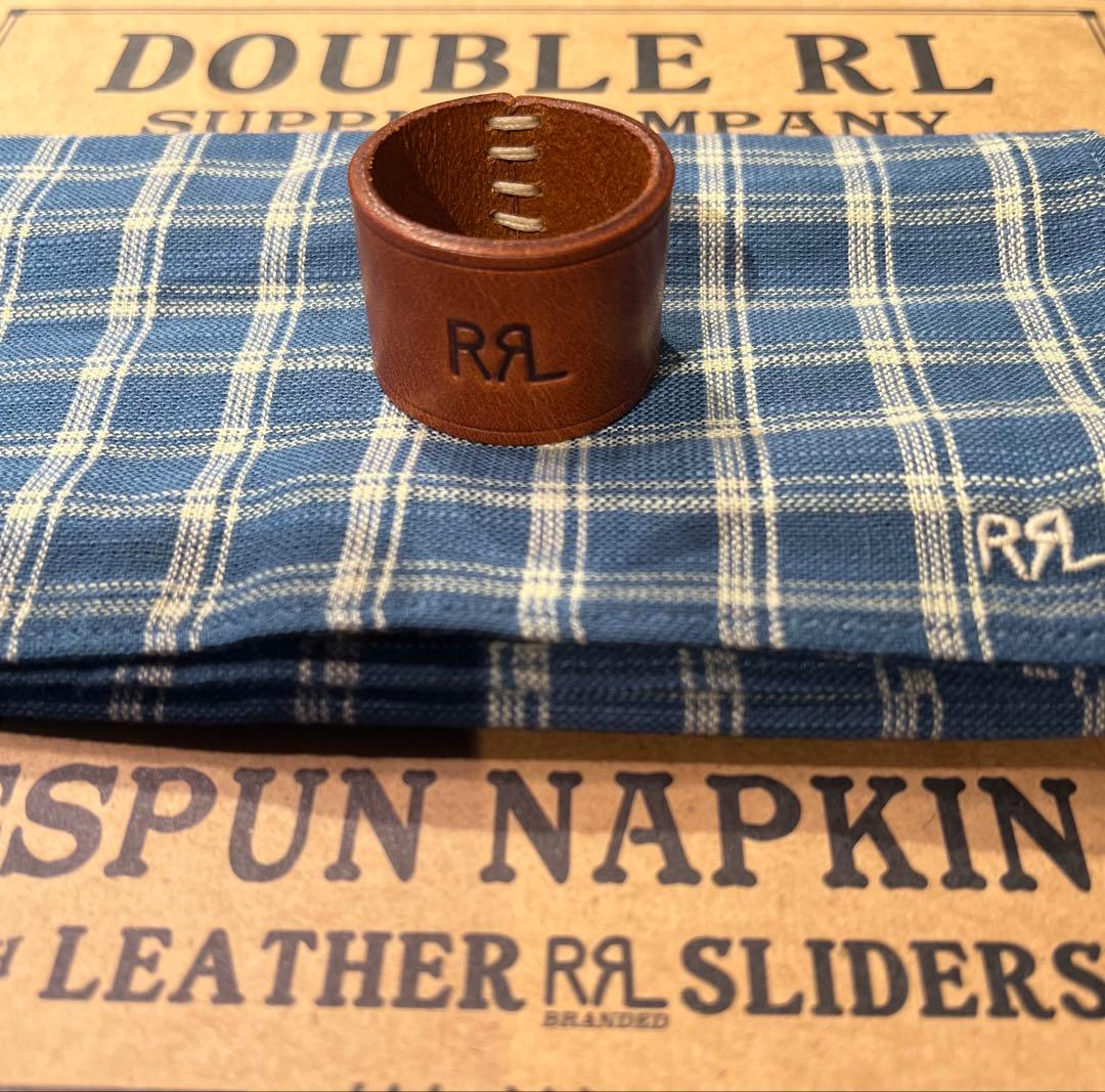 RRL ダブルアールエル レザー スライダー ナプキン スカーフ セット