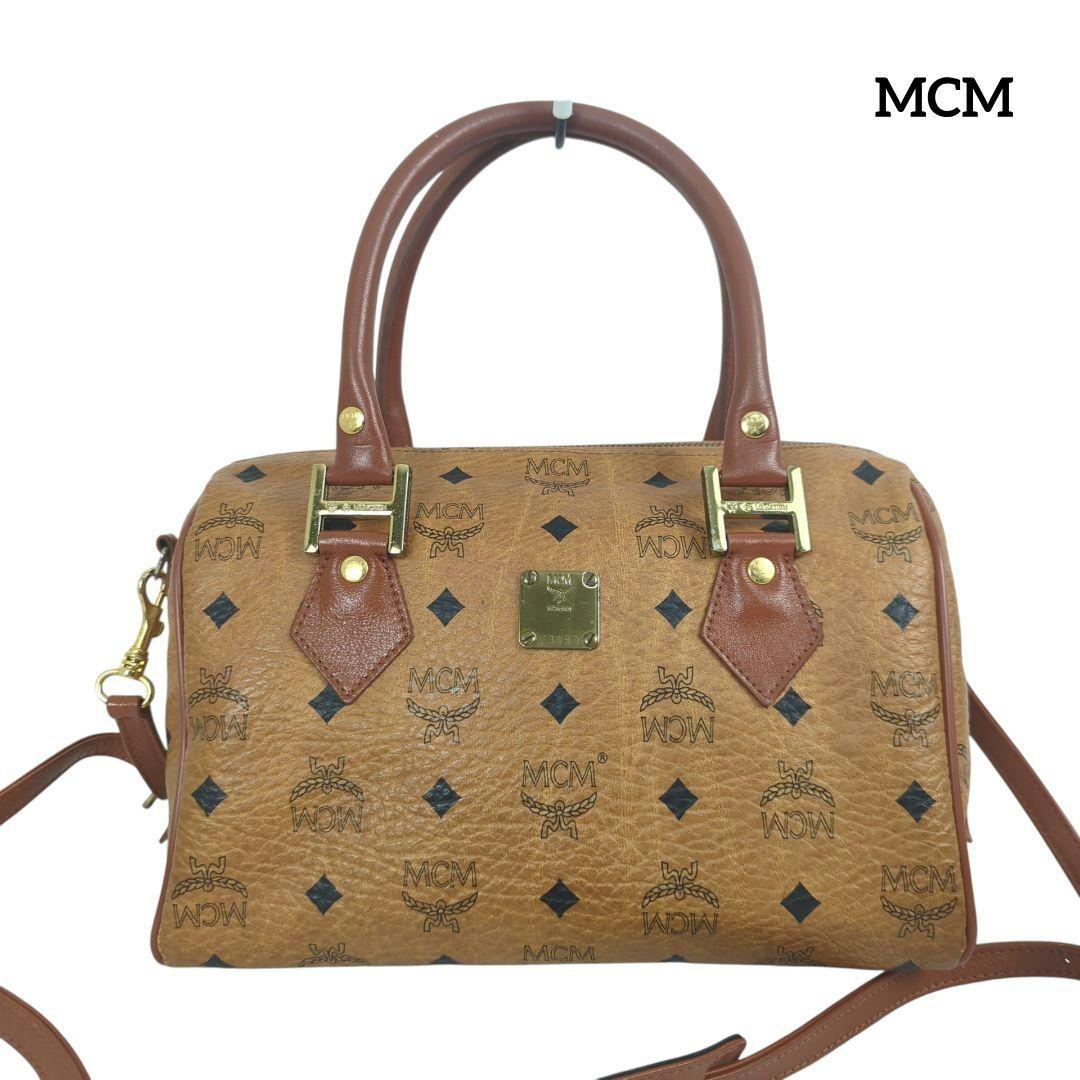 【良品】MCM エムシーエム ヴィセトス ショルダー ミニボストンバッグ
