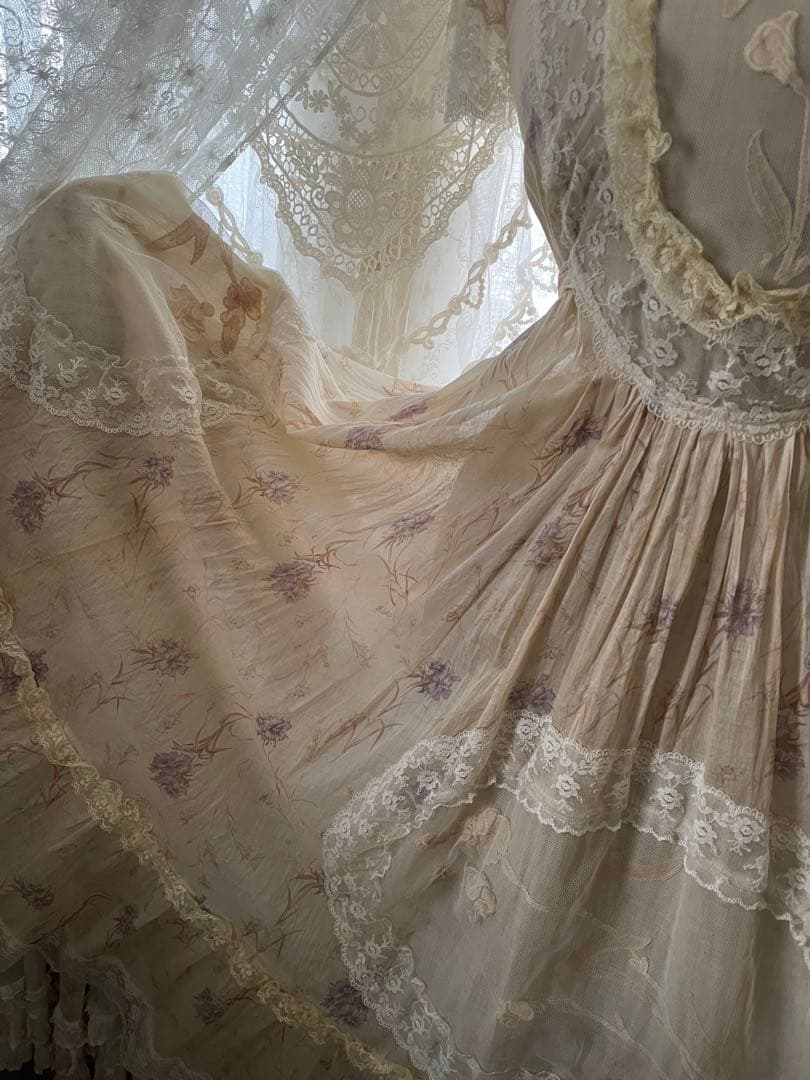 〜♡〜 美しいアンティークドレス 〜♡〜 フランスアンティークレース