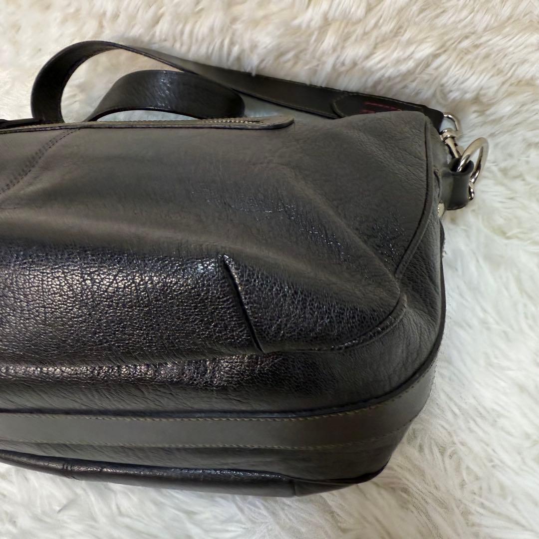 【美品】ソメスサドル ショルダーバッグ メッセンジャーバッグ レザー ブラック