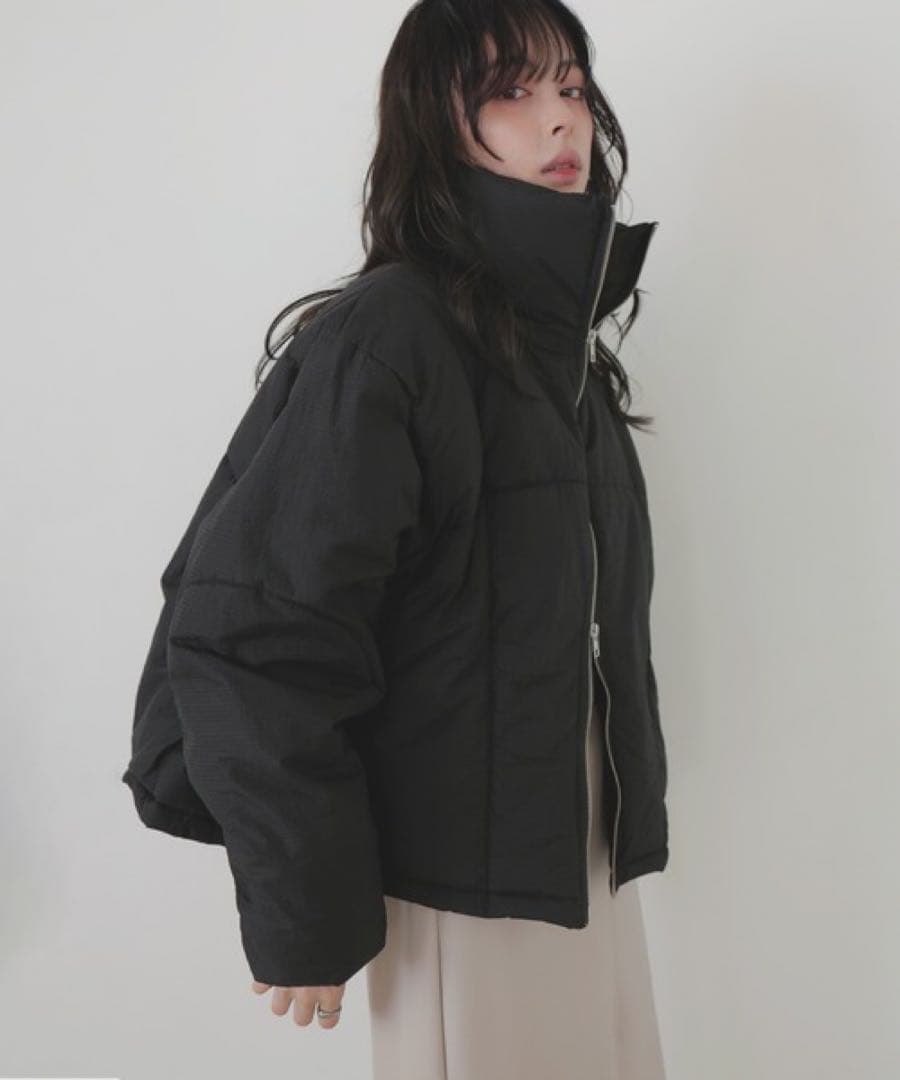 今季新作！あったかダブルジップチェックファイバーショートダウンジャケット