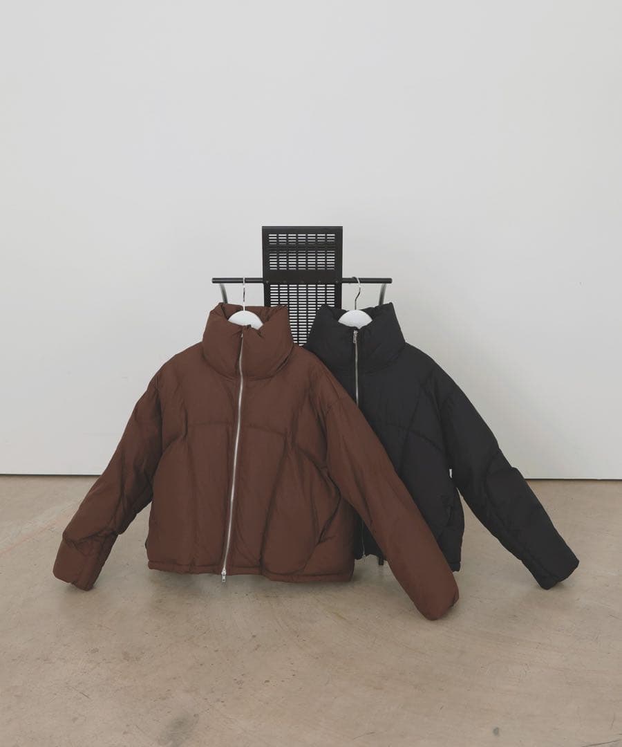 今季新作！あったかダブルジップチェックファイバーショートダウンジャケット