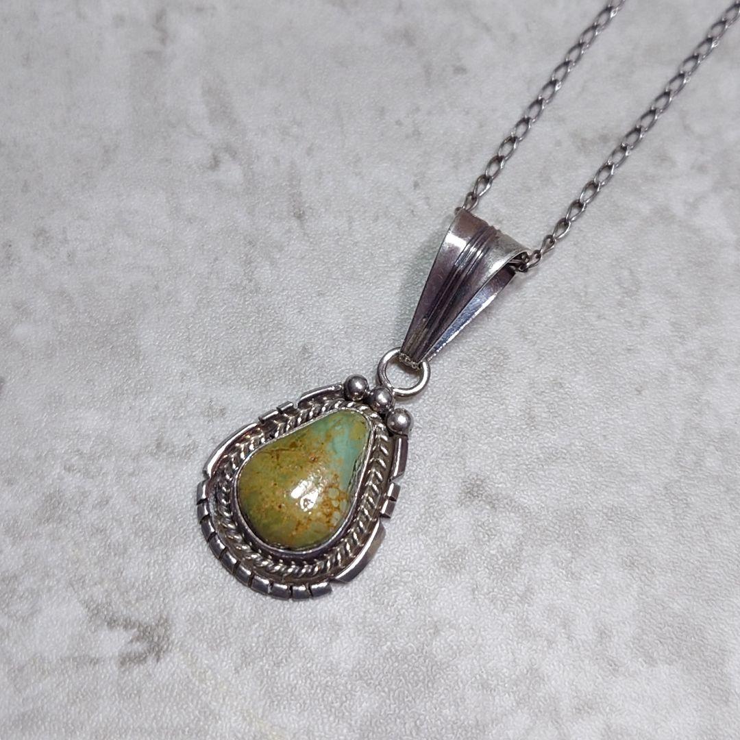 NAVAJO ナバホ Running Bear ターコイズネックレス 925