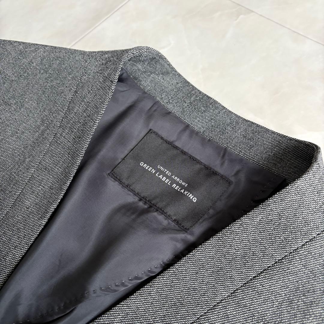 美品✨グリーンレーベルリラクシング ノーカラーセットアップ グレー 36 S相当