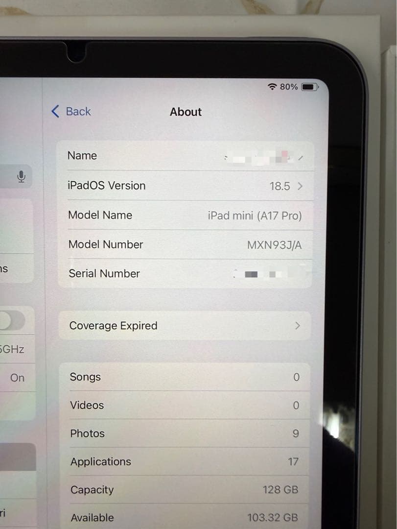 iPad mini 7（A17 Pro）128GB Wi-Fiモデル パープル