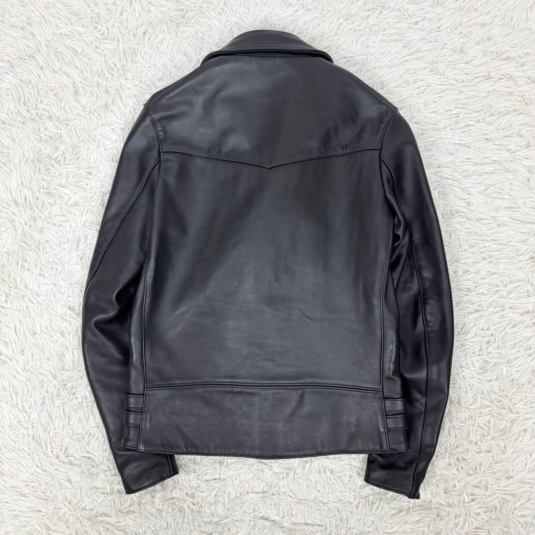 英国製 666 Leather Wear ダブルライダースジャケット 黒 34