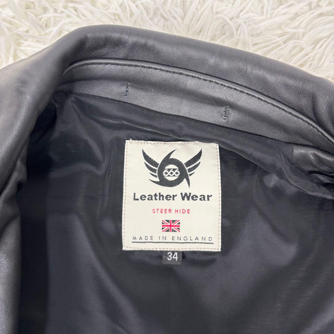 英国製 666 Leather Wear ダブルライダースジャケット 黒 34