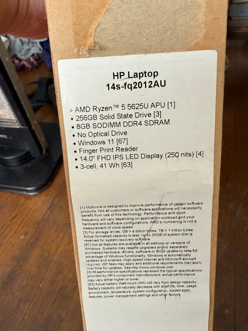 HP Ryzen 5 5625U ノートPC 液晶モニター割れ