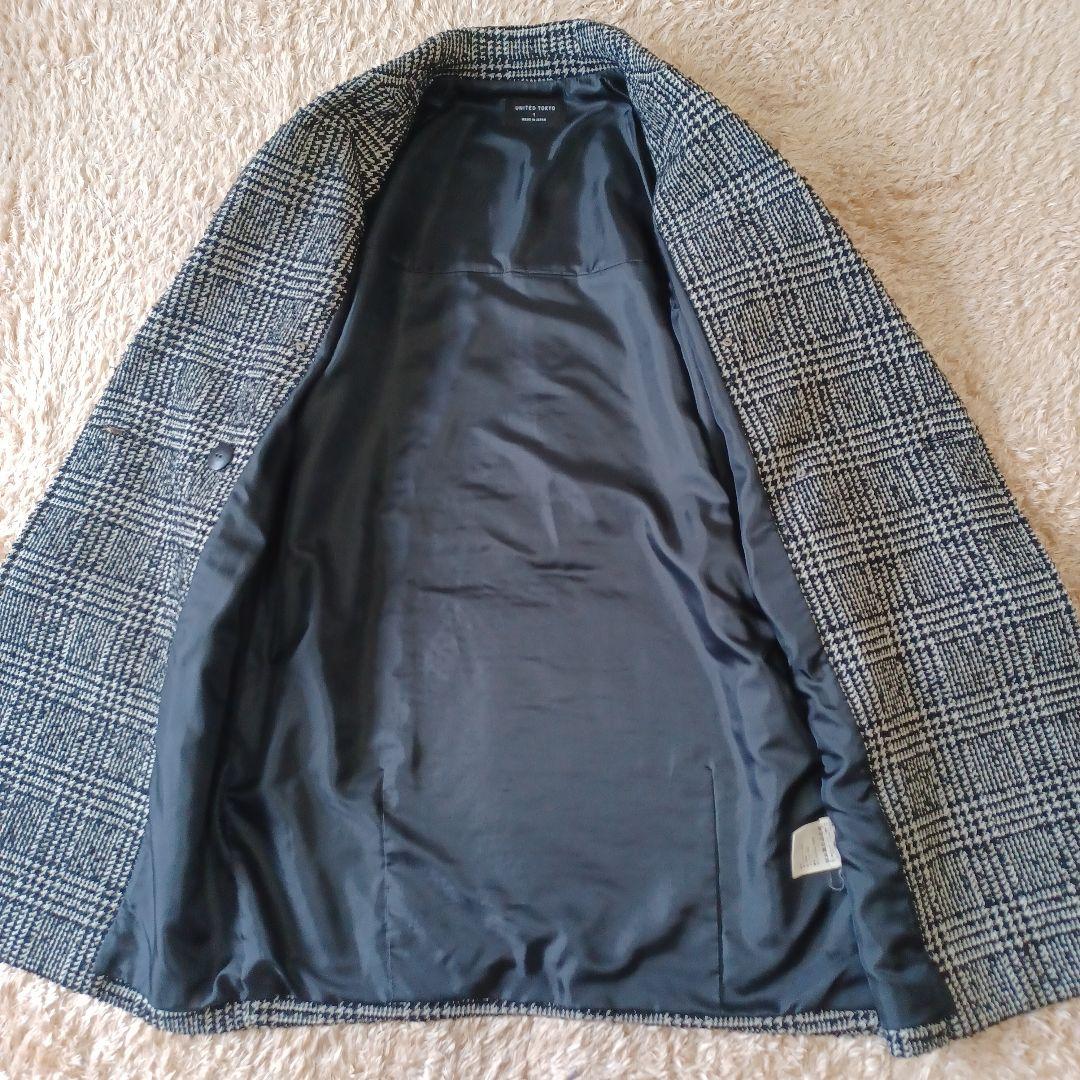 ユナイテッドトウキョウ　チェックコート　チェスターコート　ツイード