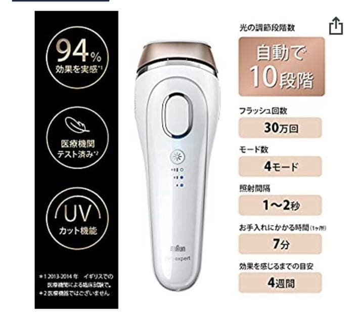 ブラウン光美容機シルクエキスパートBD5007