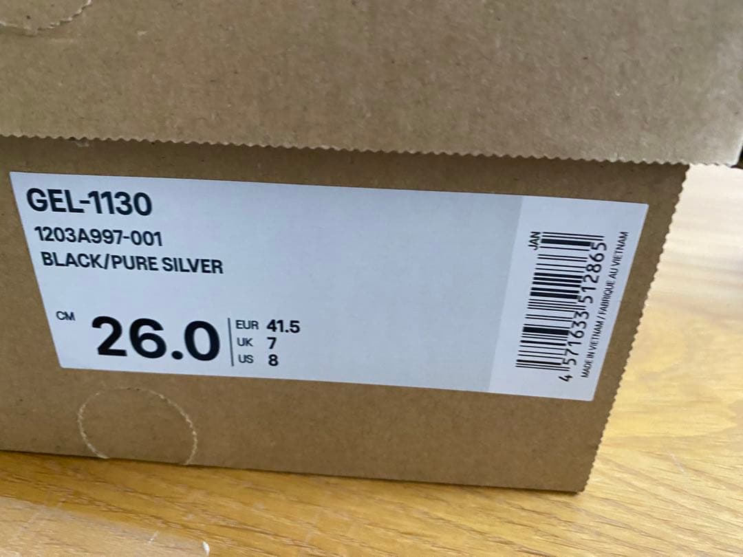 【新品タグ付き】ASICS GEL1130 Black/Silver 26cm