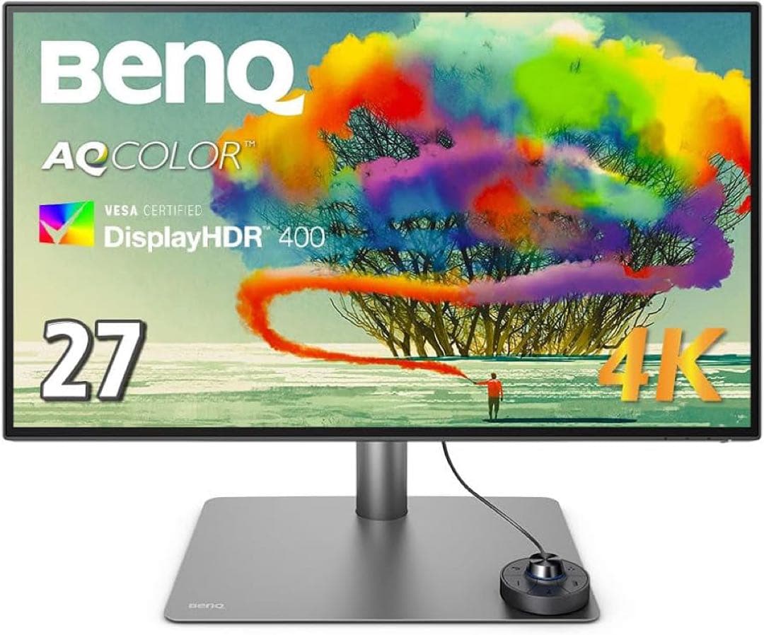 BenQ 27型4Kモニター本体+モニターライト【美品】