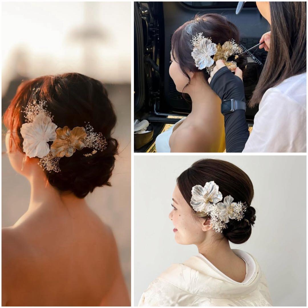 miuuna ヘアアクセサリー　アメリカンフラワー　ウェディング