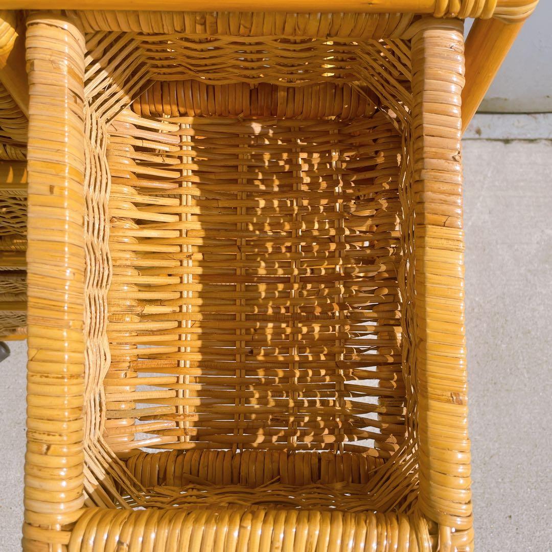 【美品】ラタン 7杯チェスト 籐製 引き出し収納 アンティーク 昭和レトロ