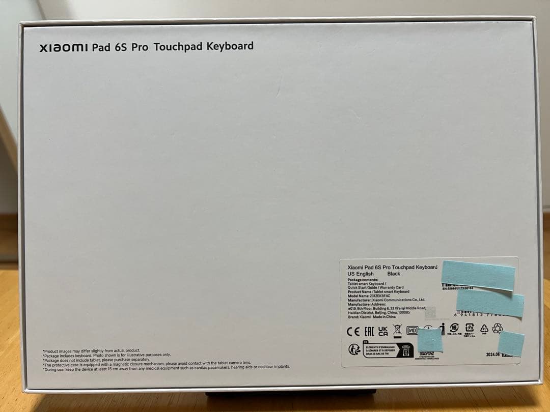 値下げ Xiaomi Pad 6S Pro 12.4 純正 キーボードケース