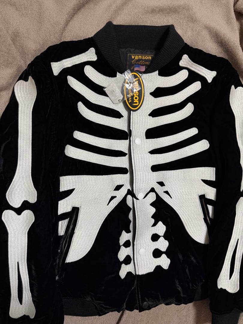 新品 未使用 Vanson USA 骨 別珍 限定版 スカジャン vintage