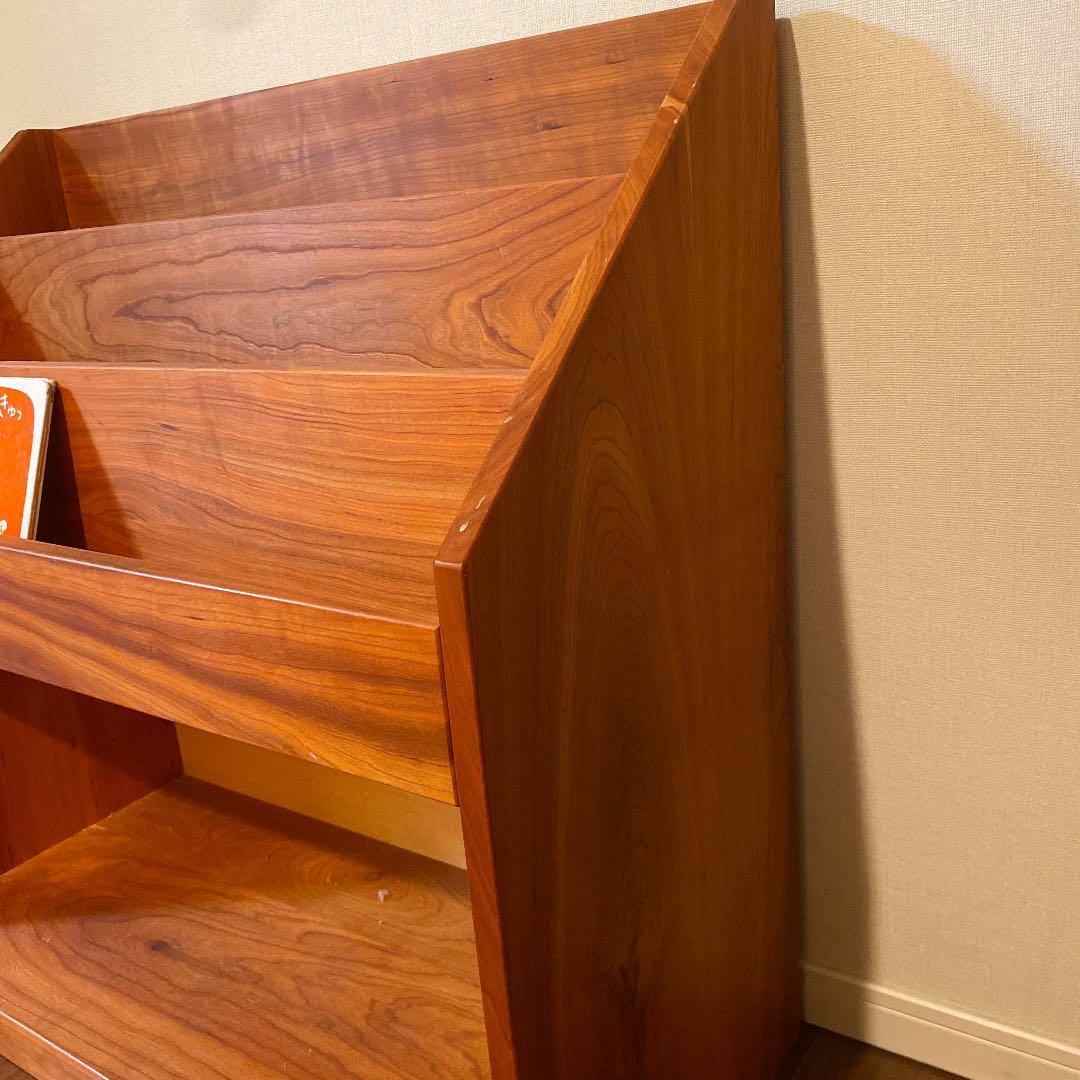 ブラックチェリー 無垢材　絵本　本棚