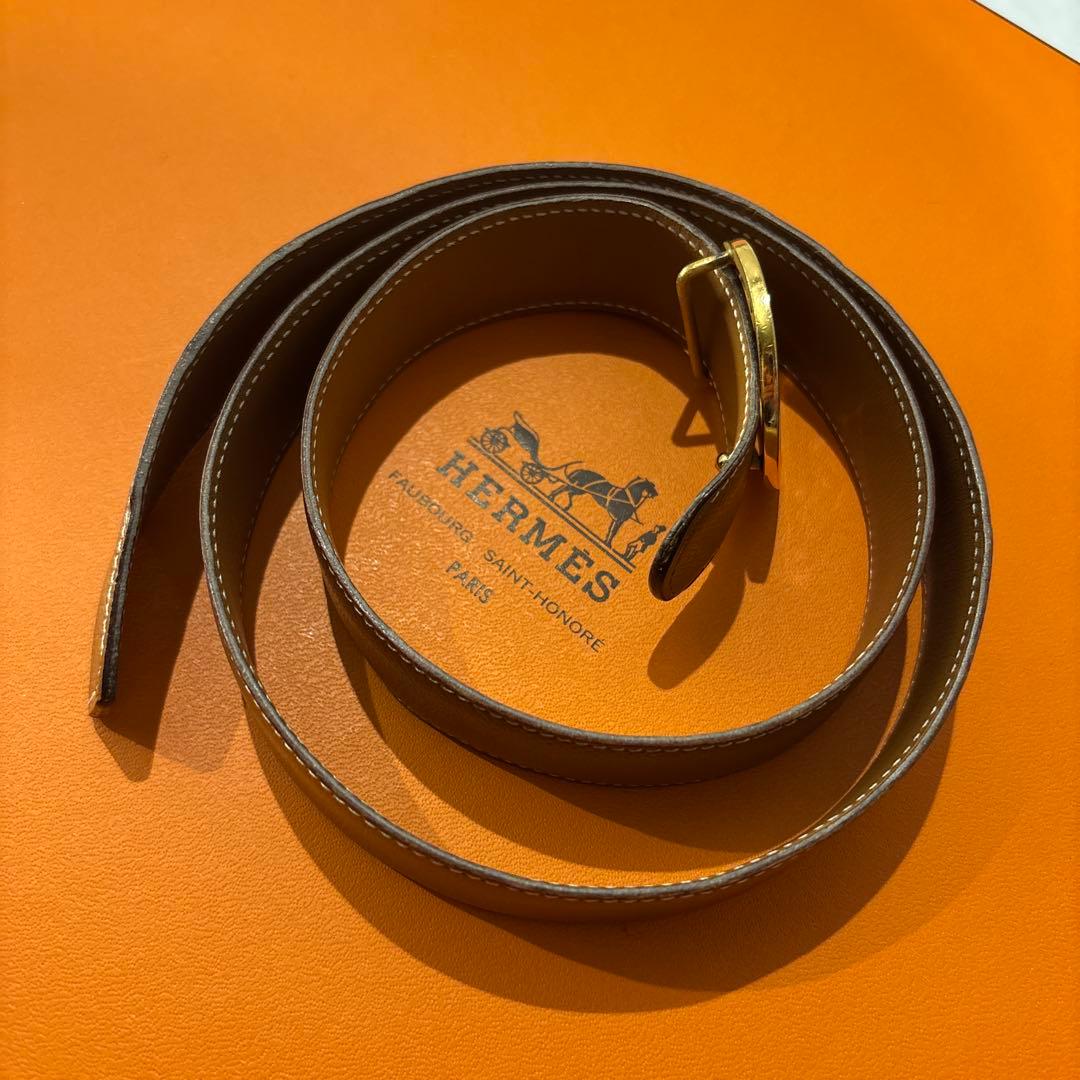 HERMES ホースバックル　ベルト　リバーシブル　ヴィンテージ