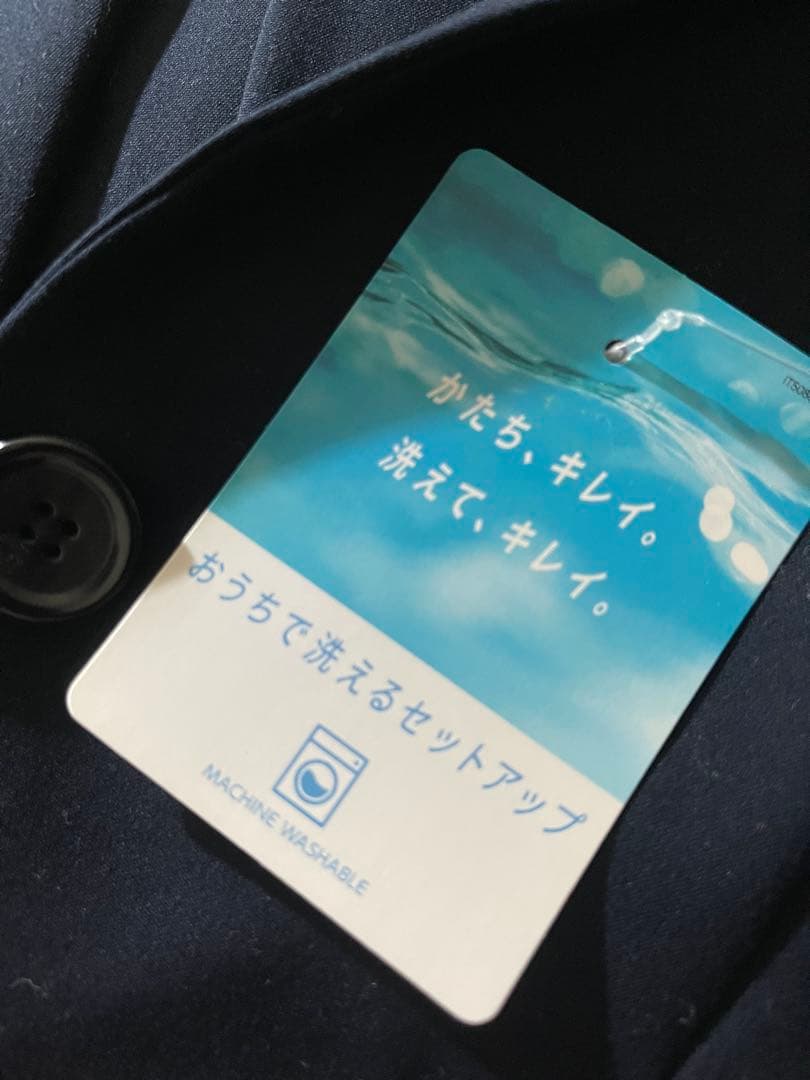 新品 ストレッチ スーツ 上下 お手入れ楽々 洗濯OK ネイビー セットアップ