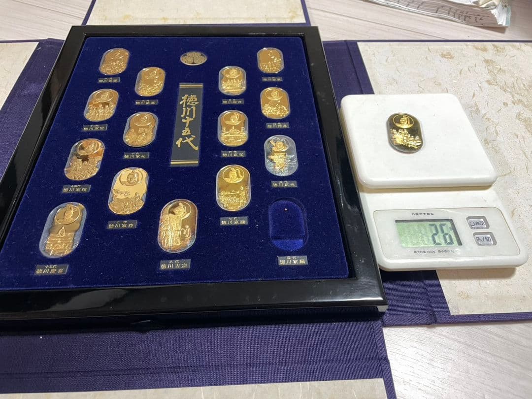 純銀　24金メッキ　徳川十五代 記念メダル コレクション　小判